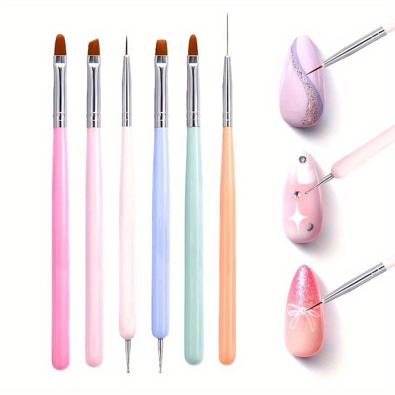 Workshop Tools For Carpentry - 6pcs Nails Art Brushes Set Manicure