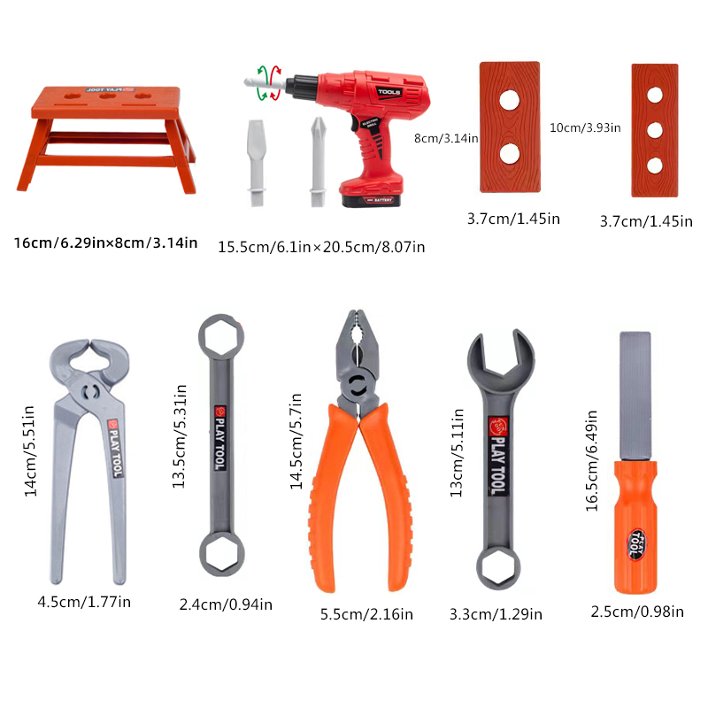38pcs/39PCS/42PCS Toy Tool Box - Tools Workshop For Kids recension och pris