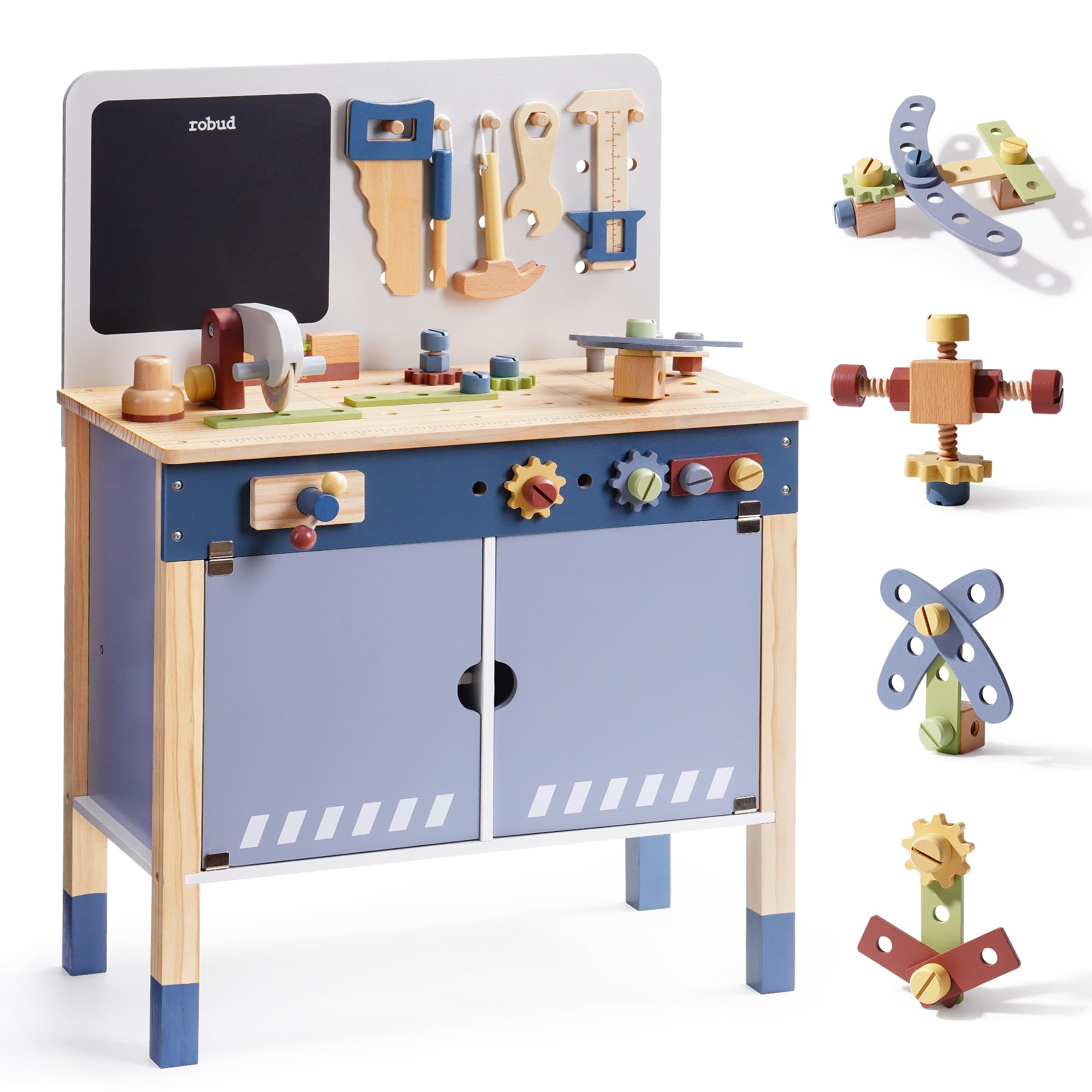 ROBUD Wooden Toy Workbench Pre - Tools Workshop For Kids recension och pris