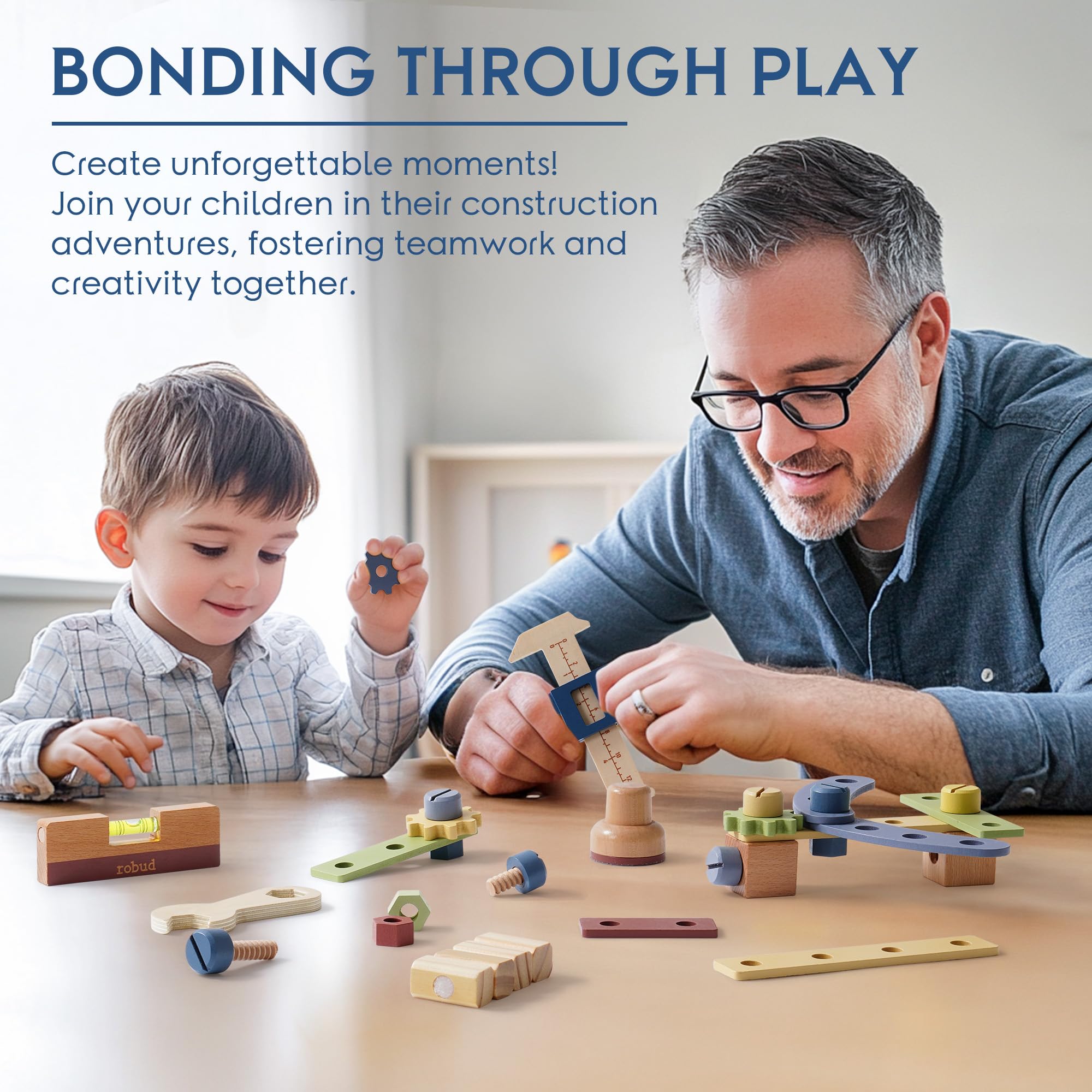 ROBUD Wooden Toy Workbench Pre - Tools Workshop For Kids recension och pris